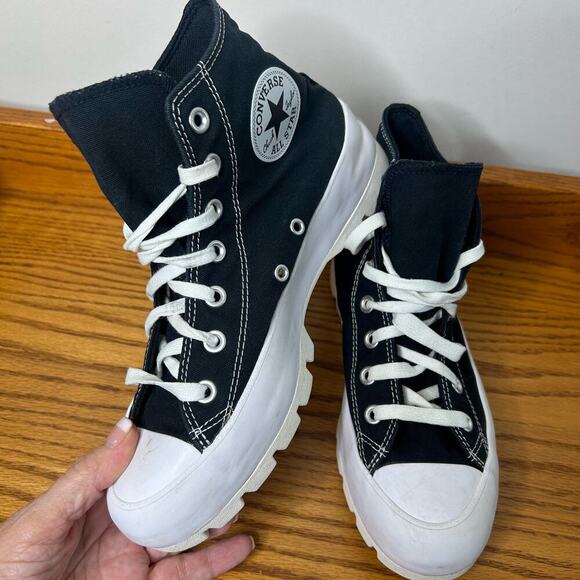 Converse High Top Platform Black Women's Size 7.5 Sneakers Shoes Athletic - Picture 6 of 6